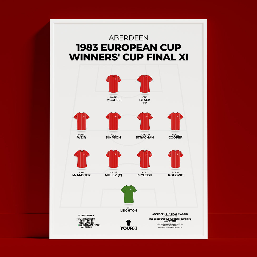 Aberdeen - 1983 European Cup Winners' Cup Final XI - Framed