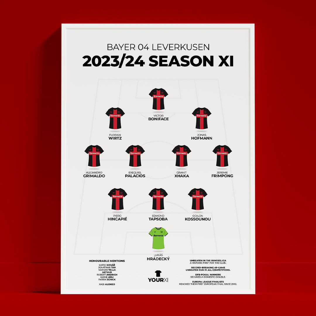 Bayer 04 Leverkusen – 2023/24 Season XI - Framed