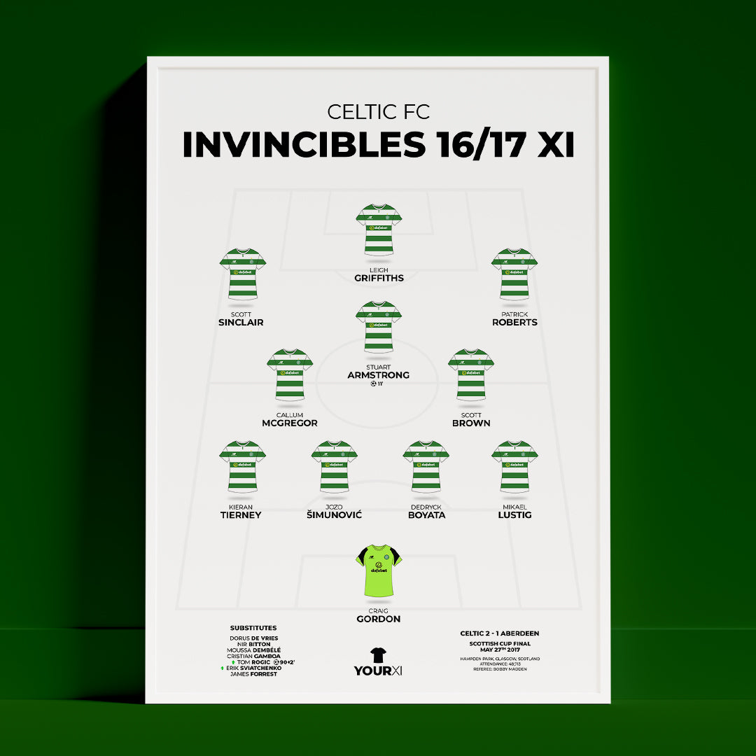 Celtic - Invincibles XI - Framed