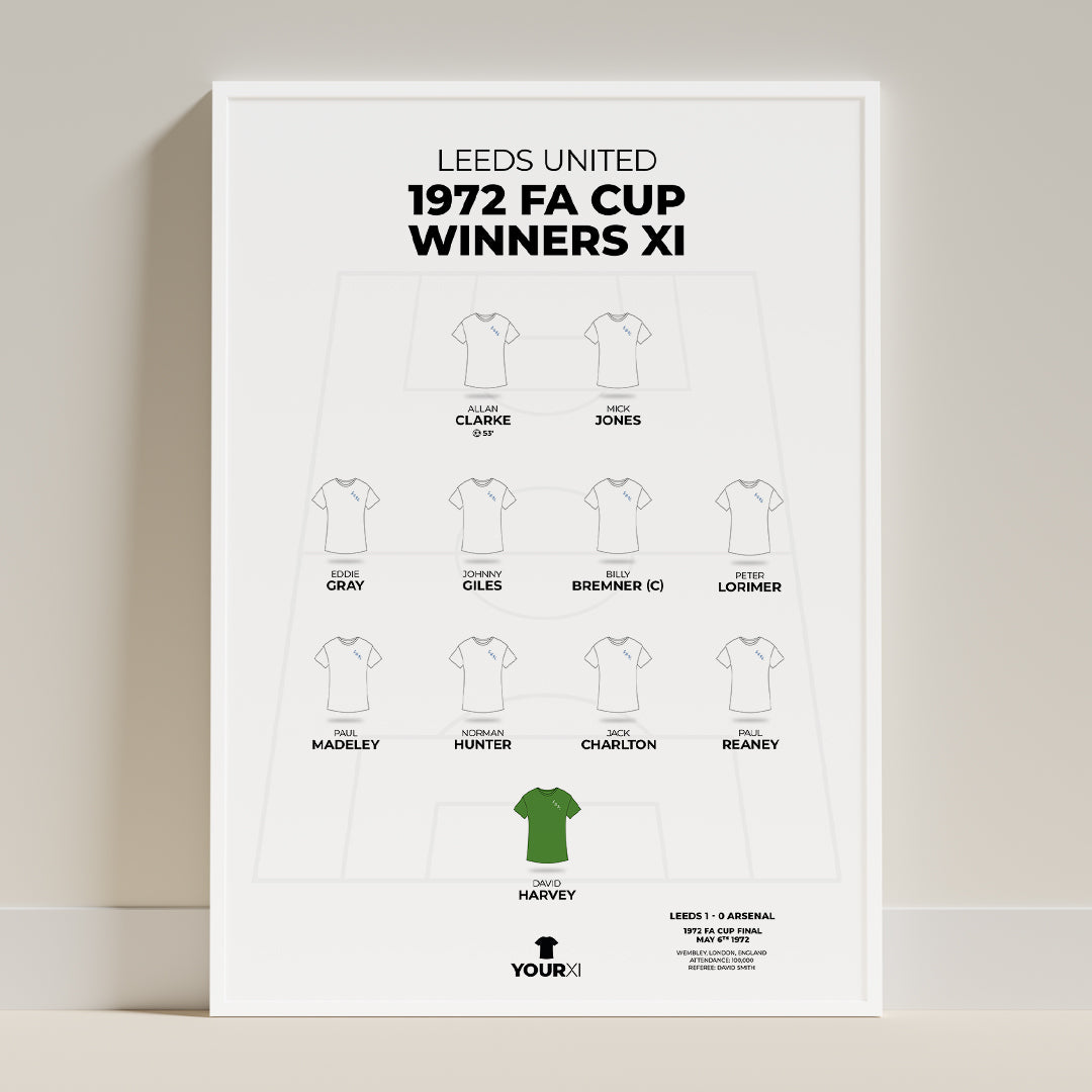 Leeds - 1972 FA Cup Winners XI - Framed