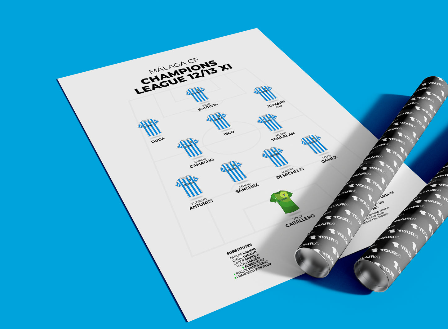 Malaga CF - Champions League 2012/13 XI - Unframed