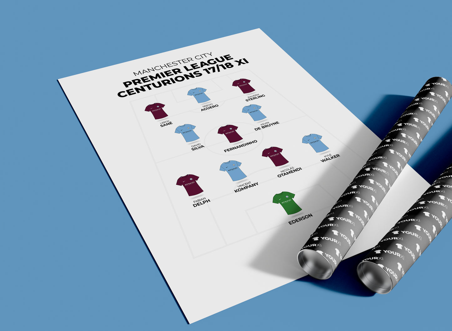 Manchester City - Premier League Centurions XI - Unframed