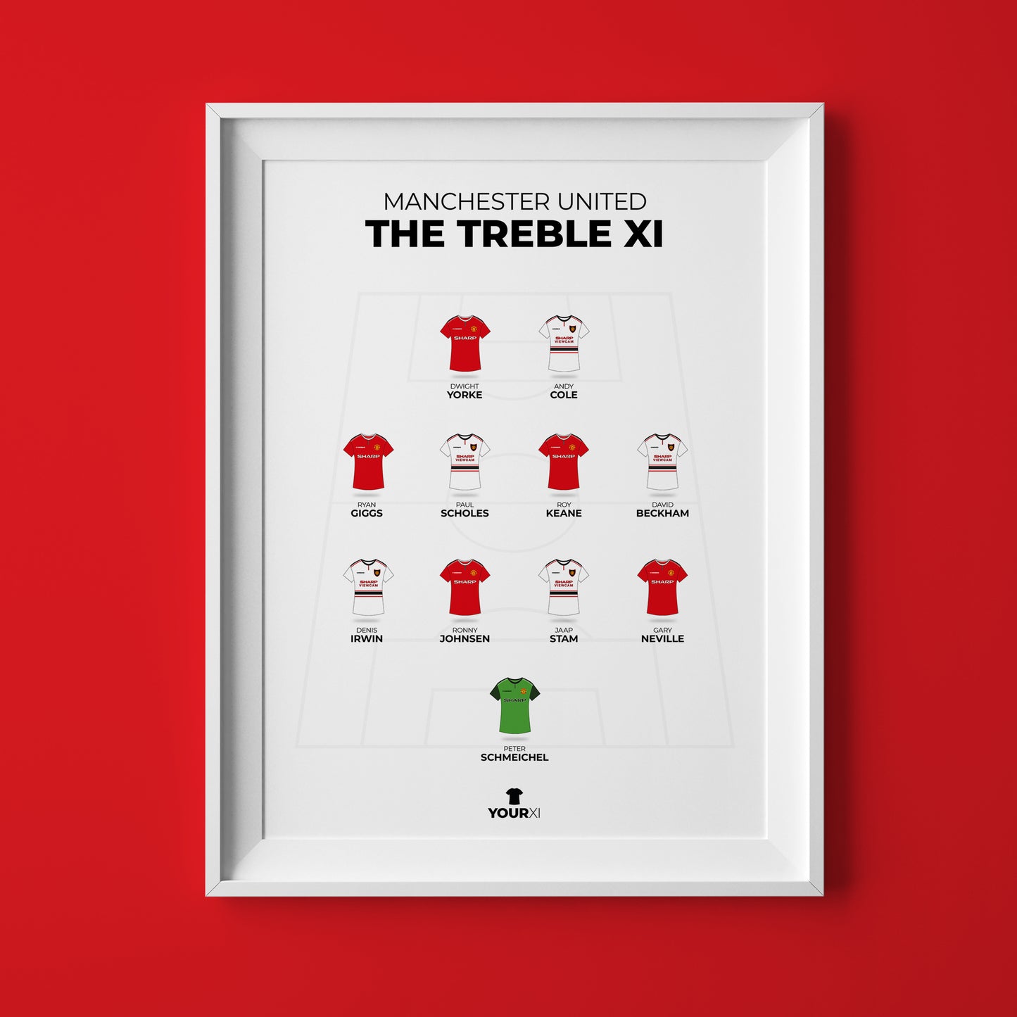 Manchester United - Treble XI - Framed
