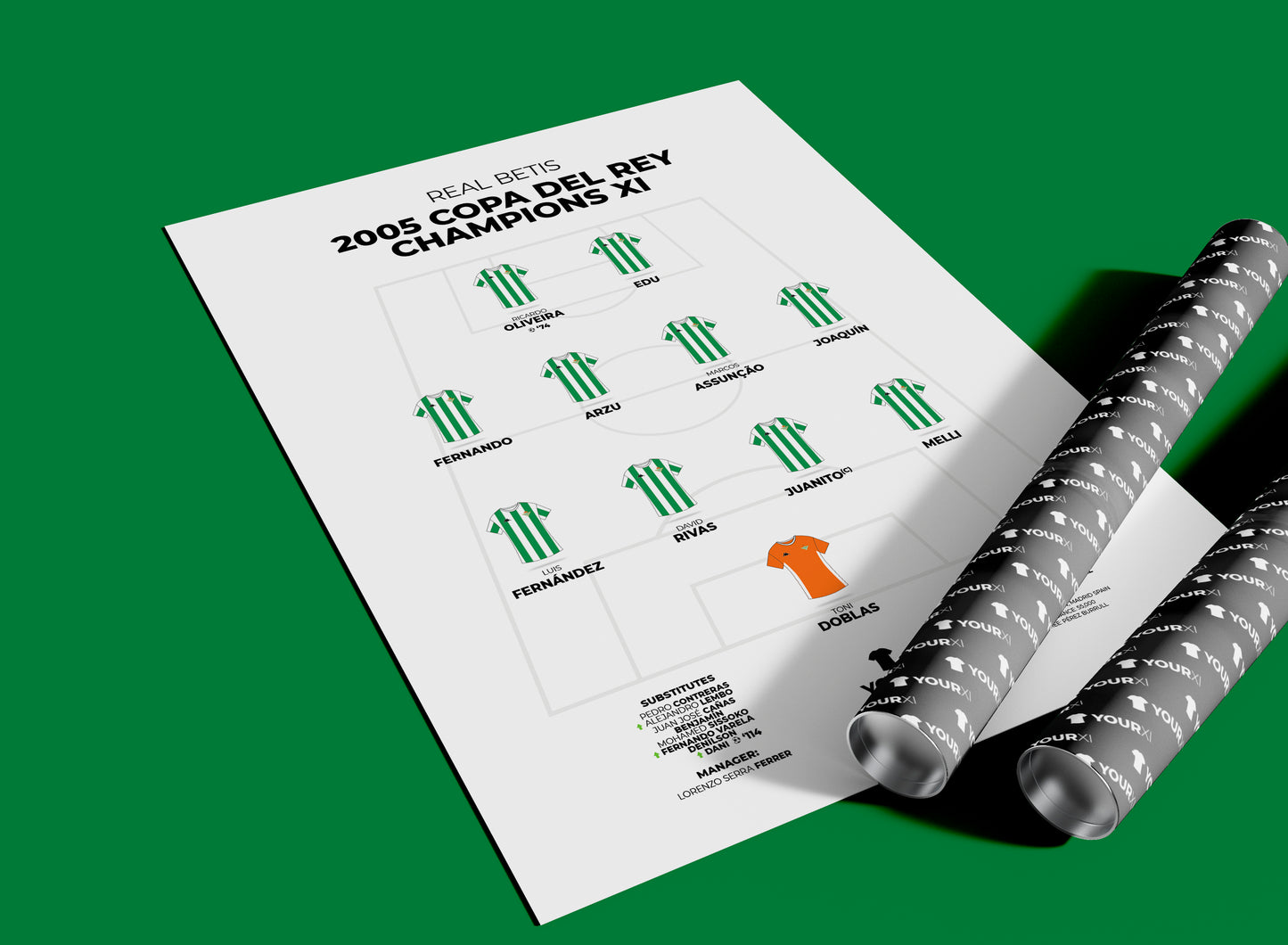 Real Betis – 2005 Copa del Rey Champions XI - Unframed