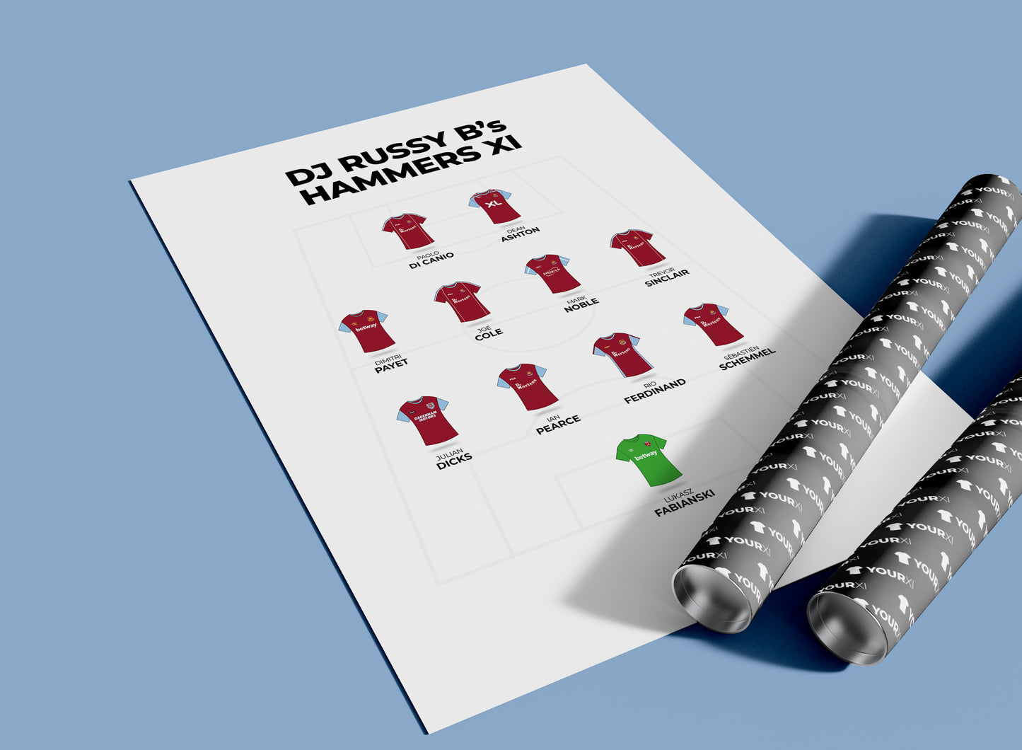DJ Russy B's Hammers XI - Unframed