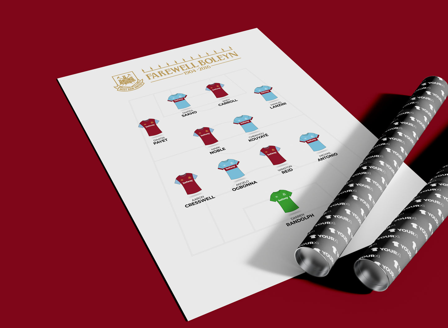 West Ham - Farewell Boleyn XI - Unframed