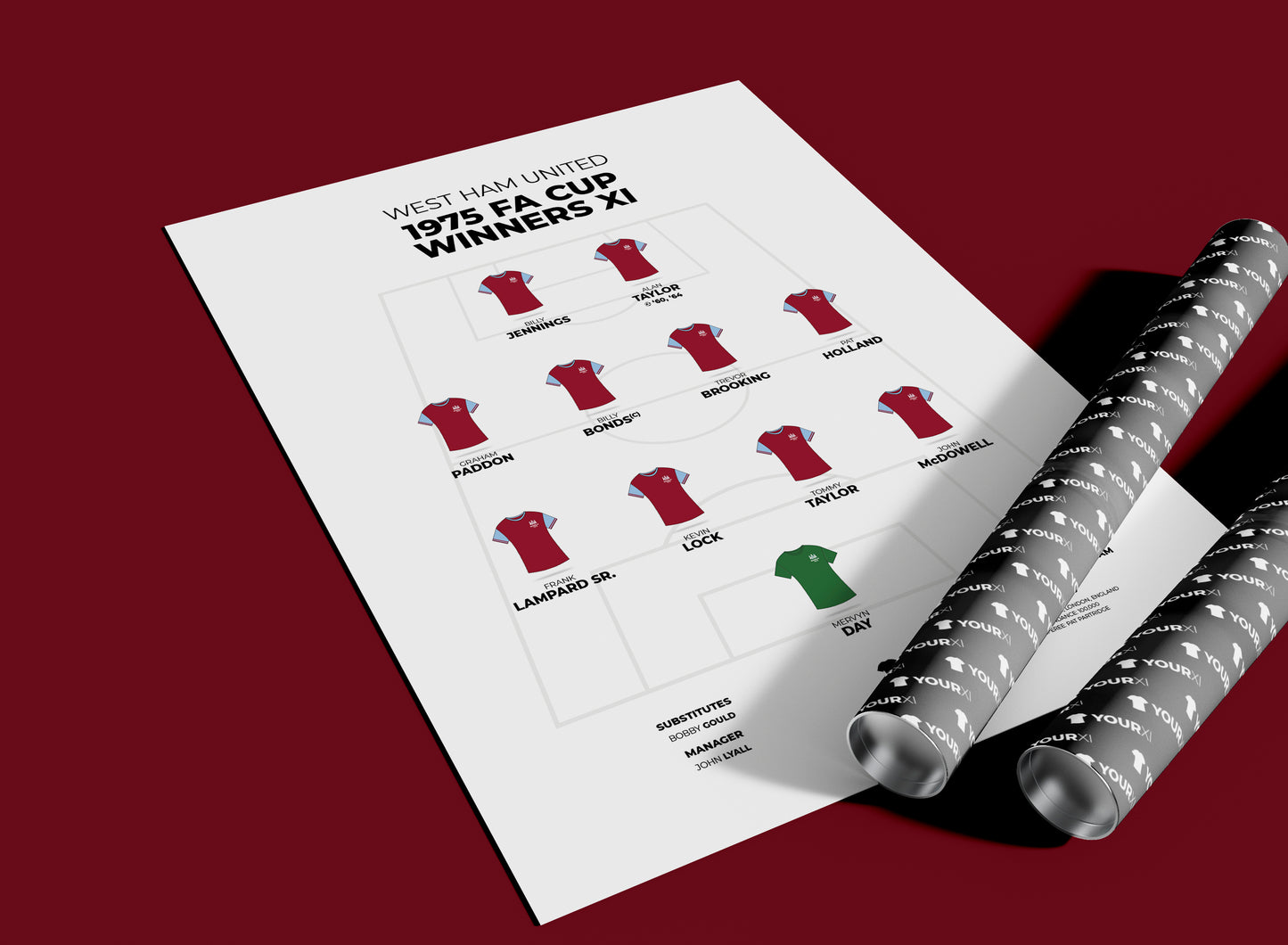 West Ham United – 1975 FA Cup Winners XI - Unframed