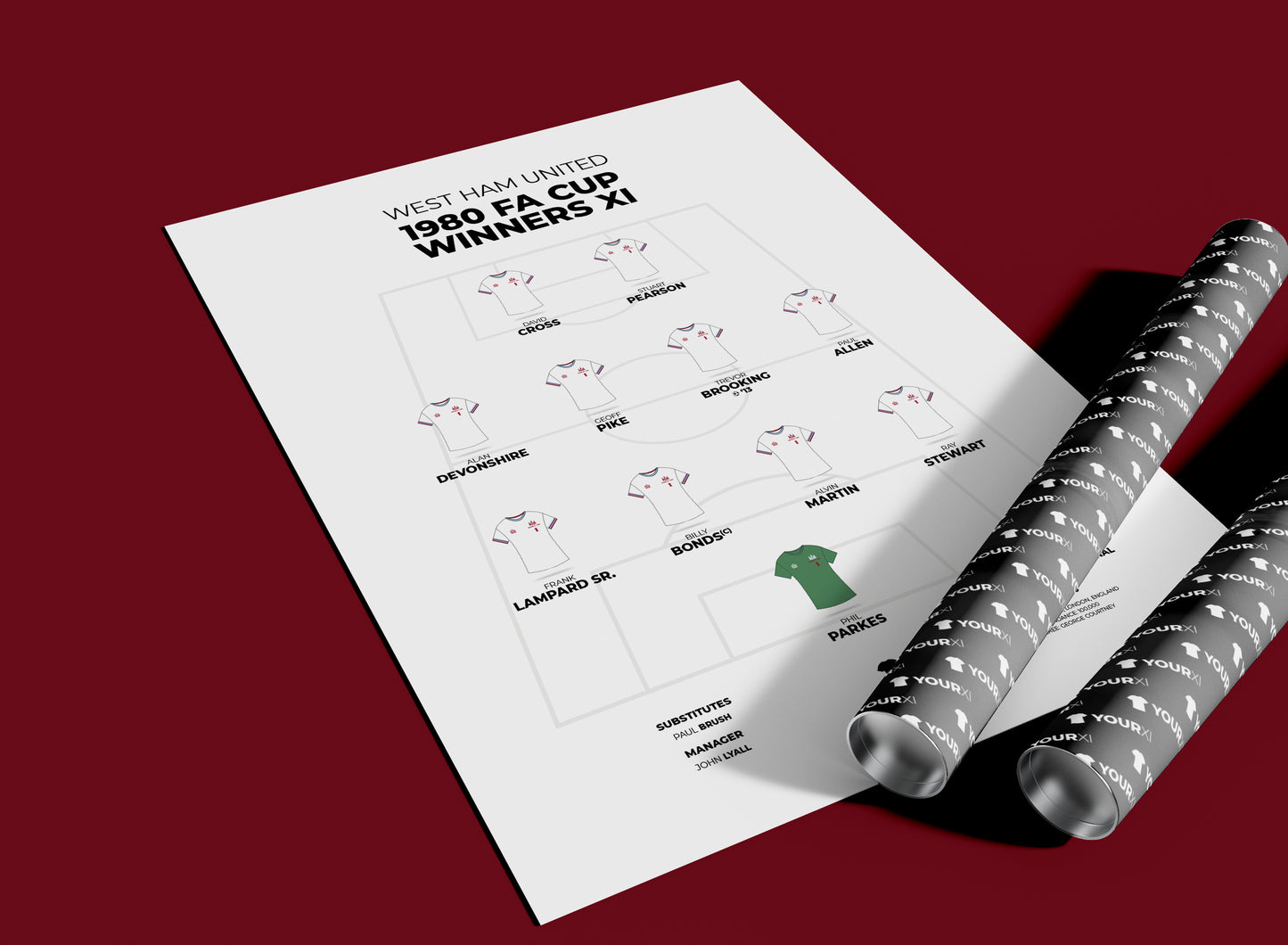 West Ham United – 1980 FA Cup Winners XI - Unframed