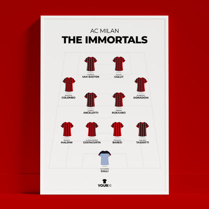 AC Milan - The Immortals XI - Framed