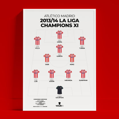 Atlético Madrid – 2013/14 La Liga Champions XI - Framed