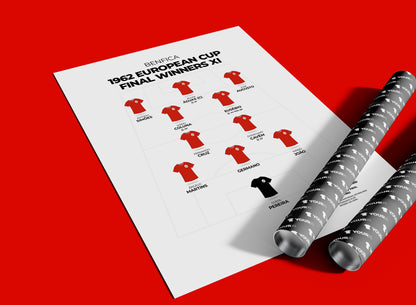Benfica - 1962 European Cup Final Winners XI - Unframed