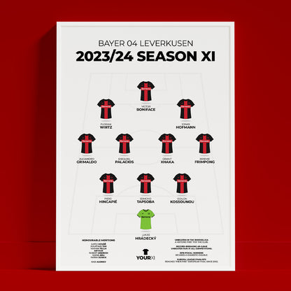 Bayer 04 Leverkusen – 2023/24 Season XI - Framed