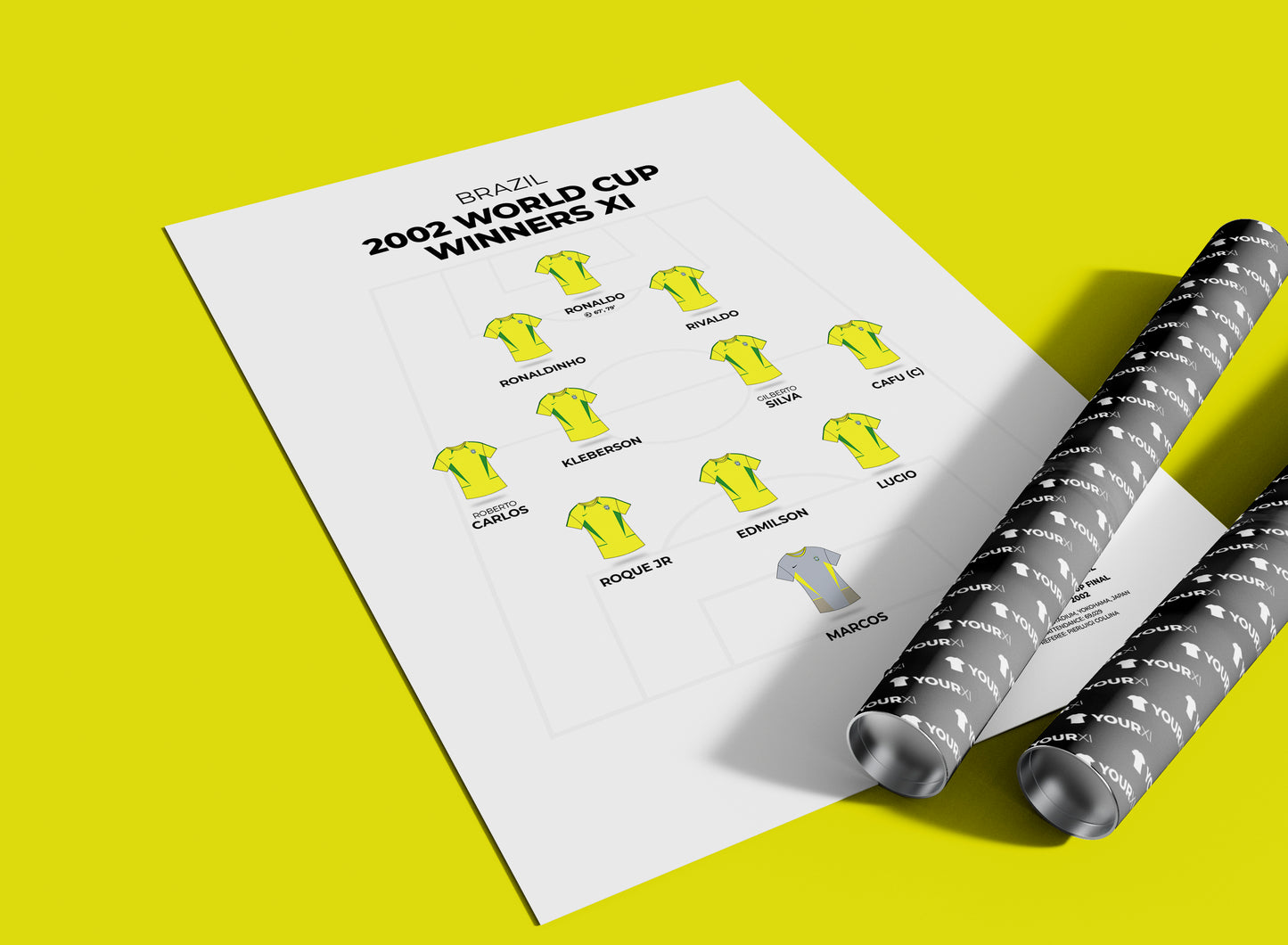 Brazil - 2002 World Cup Winners XI - Unframed