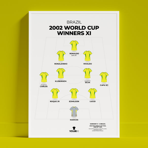 Brazil - 2002 World Cup Winners XI - Framed – Your XI