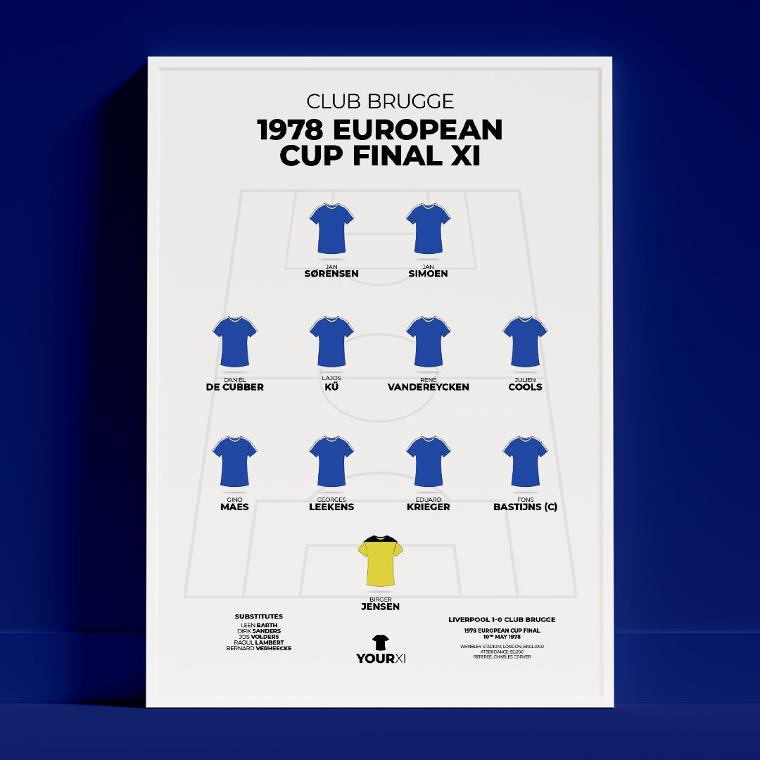 Club Brugge – 1978 European Cup Final XI - Framed