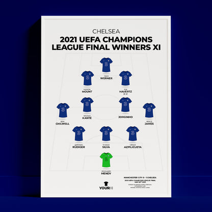 Chelsea - 2021 Champions League Final Winners XI - Framed