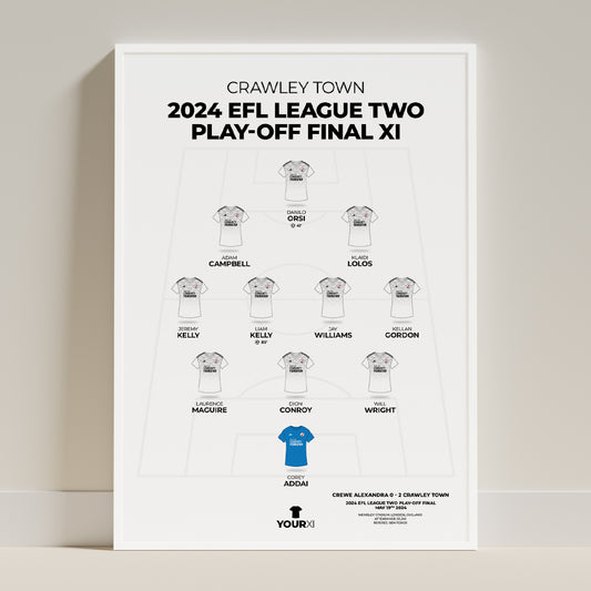 Crawley Town - 2024 EFL League Two Play-Off Final XI - Framed