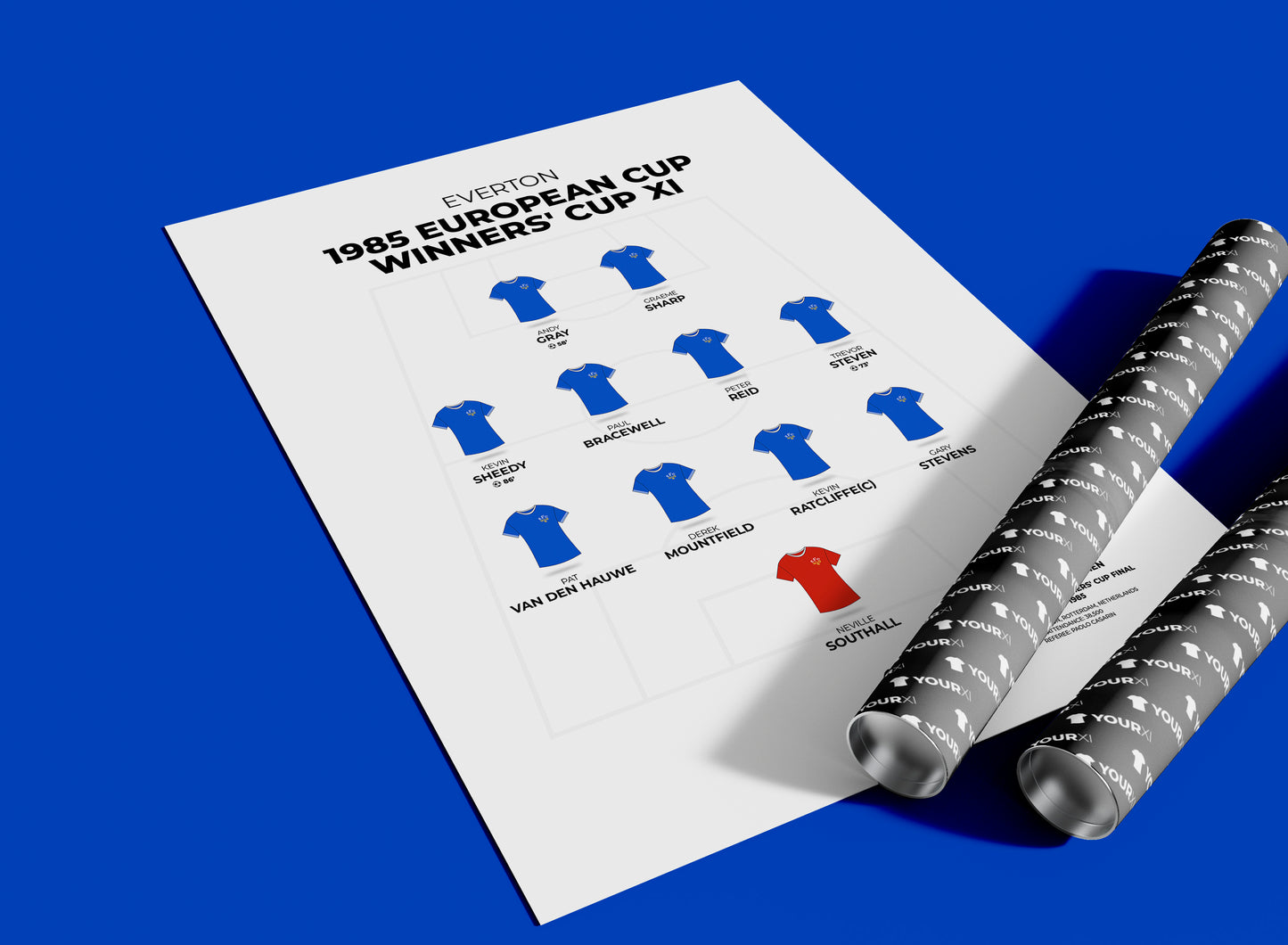 Everton - 1985 European Cup Winners' Cup Winners XI - Unframed