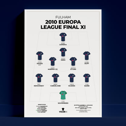 Fulham - 2010 Europa League Final XI - Framed