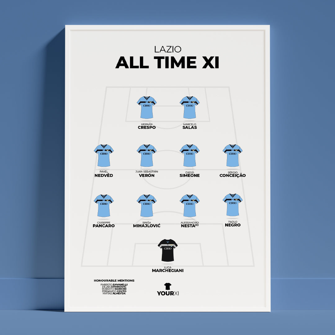 Lazio – All-Time XI - Framed