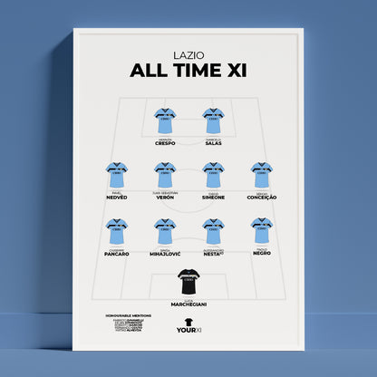 Lazio – All-Time XI - Framed