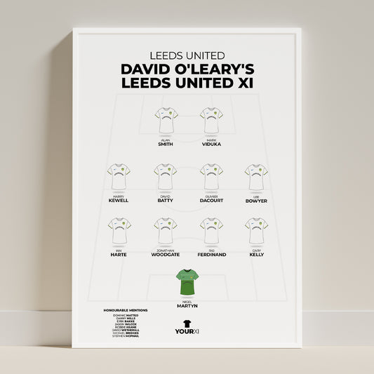 Leeds - David O'Leary's Leeds United XI - Framed