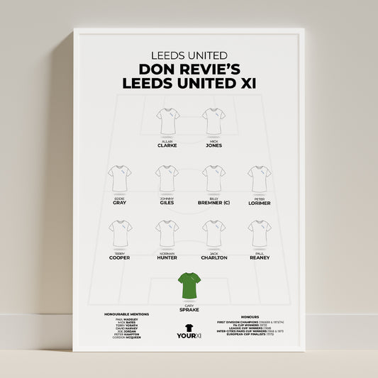 Leeds - Don Revie's Leeds United XI - Framed