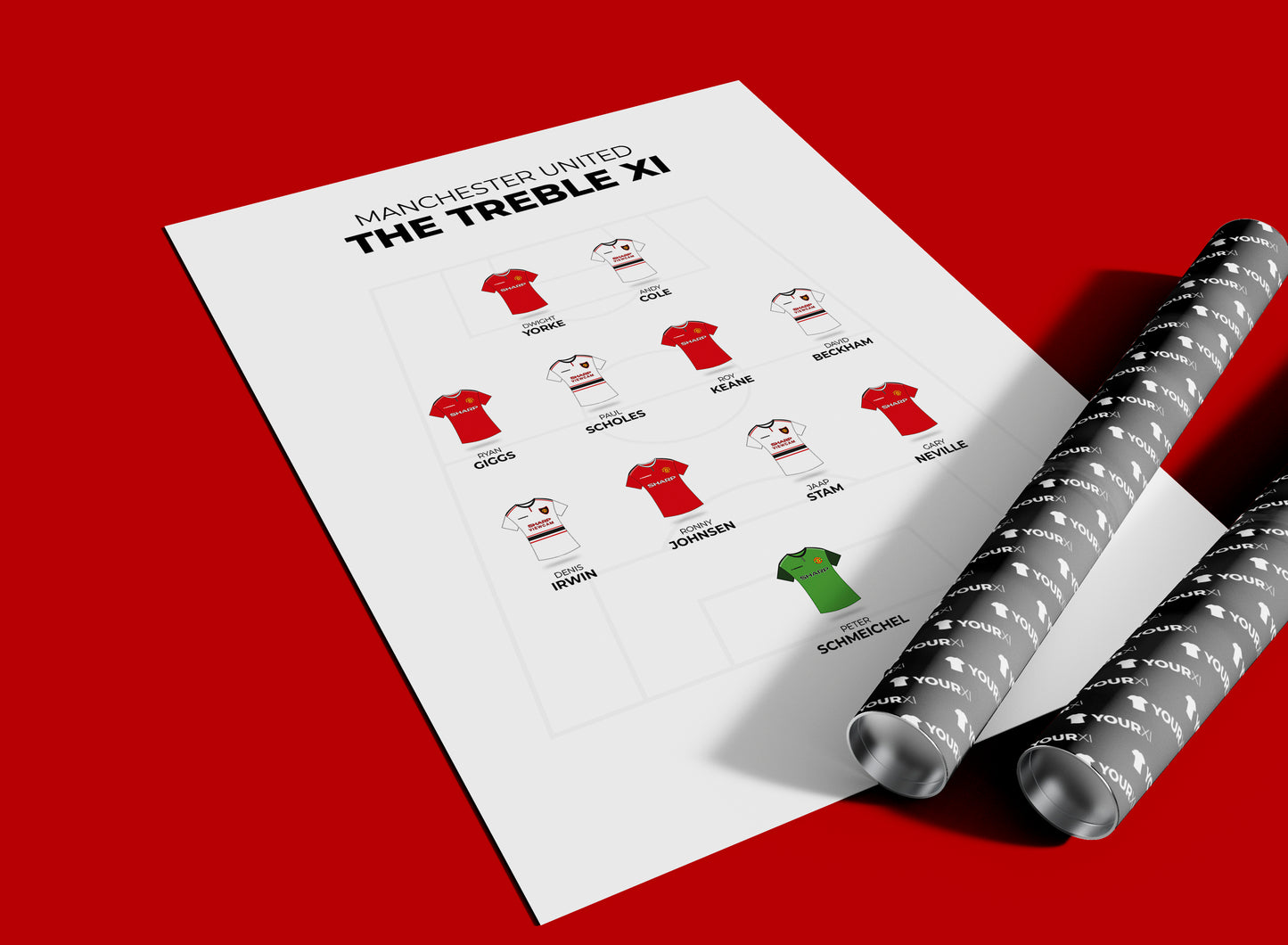 Manchester United - Treble XI - Unframed