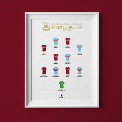 West Ham - Farewell Boleyn XI - Framed