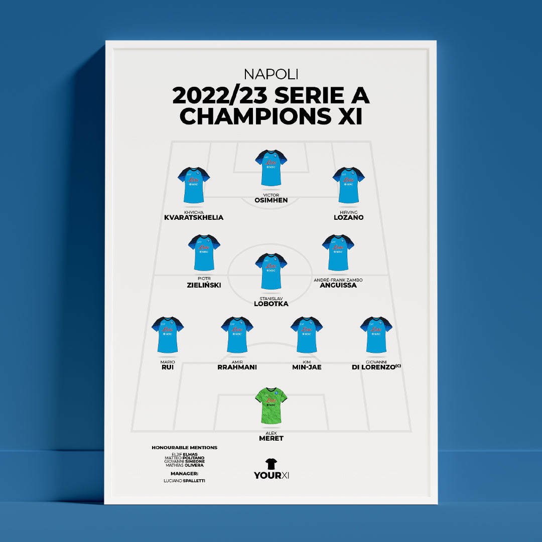 Napoli – 2022/23 Serie A Champions XI - Framed