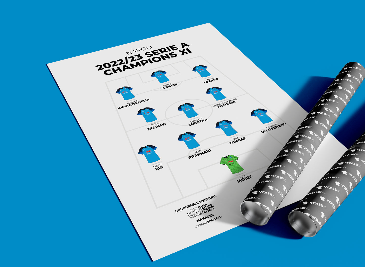 Napoli – 2022/23 Serie A Champions XI - Unframed