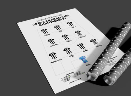 Newcastle United – 2025 Carabao Cup Champions XI - Unframed