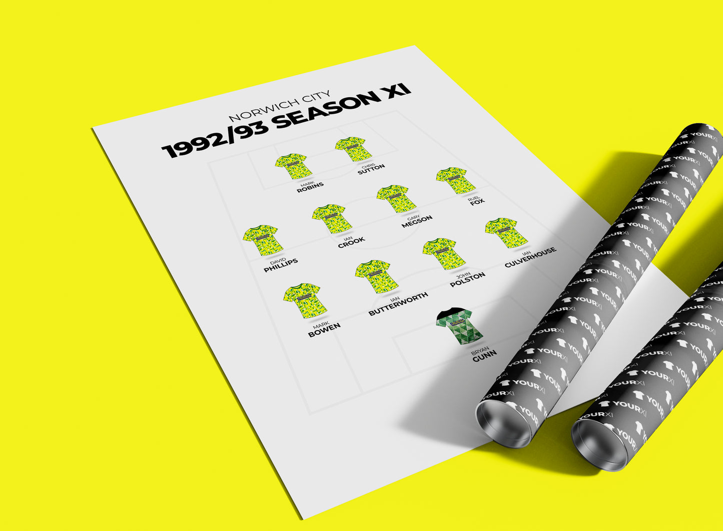 Norwich City – 1992/93 Premier League Season XI - Unframed