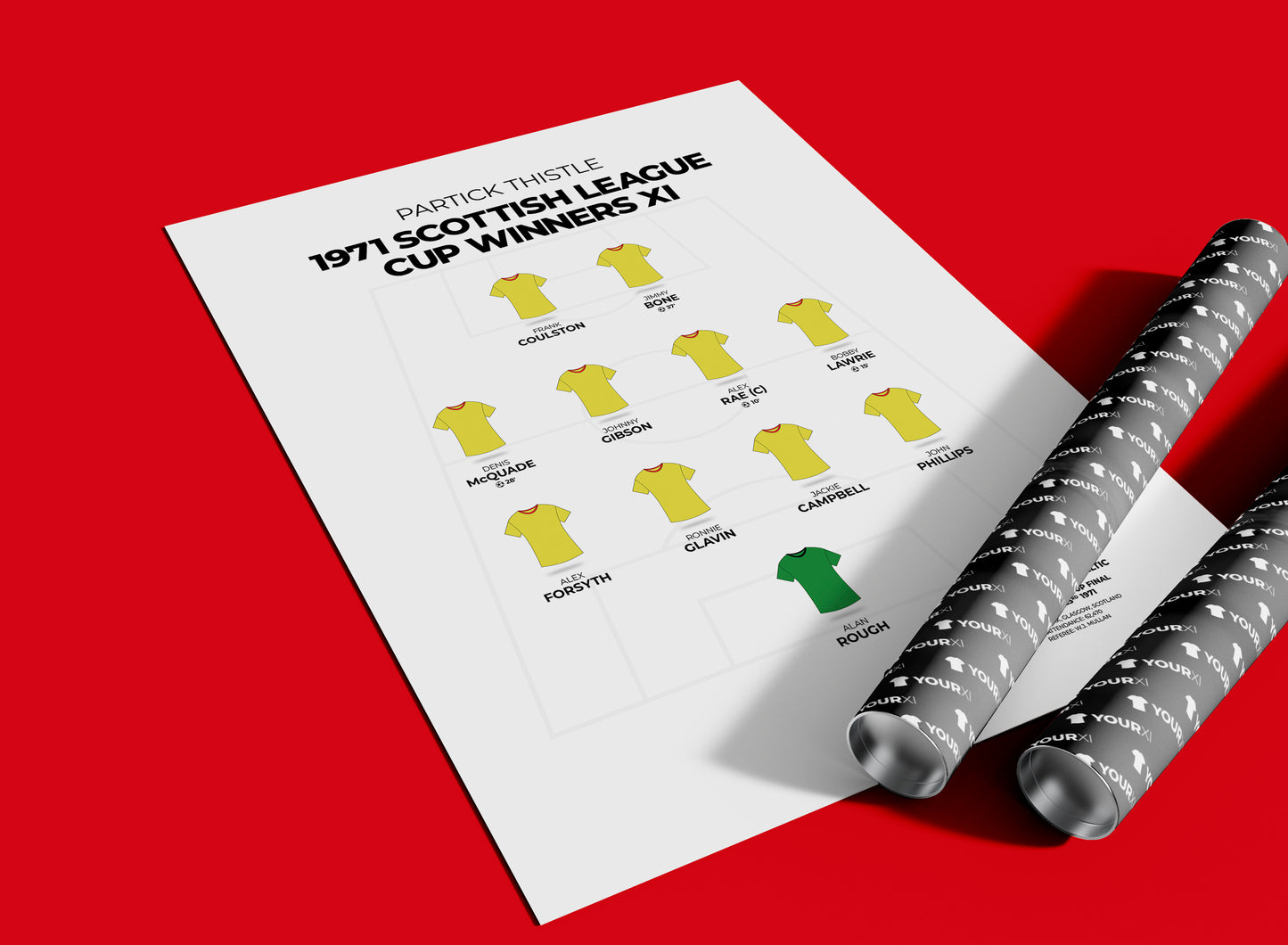 Partick Thistle - 1971 Scottish League Cup Winners XI - Unframed