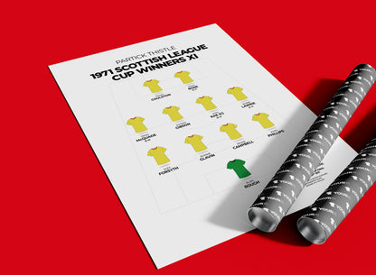Partick Thistle - 1971 Scottish League Cup Winners XI - Unframed