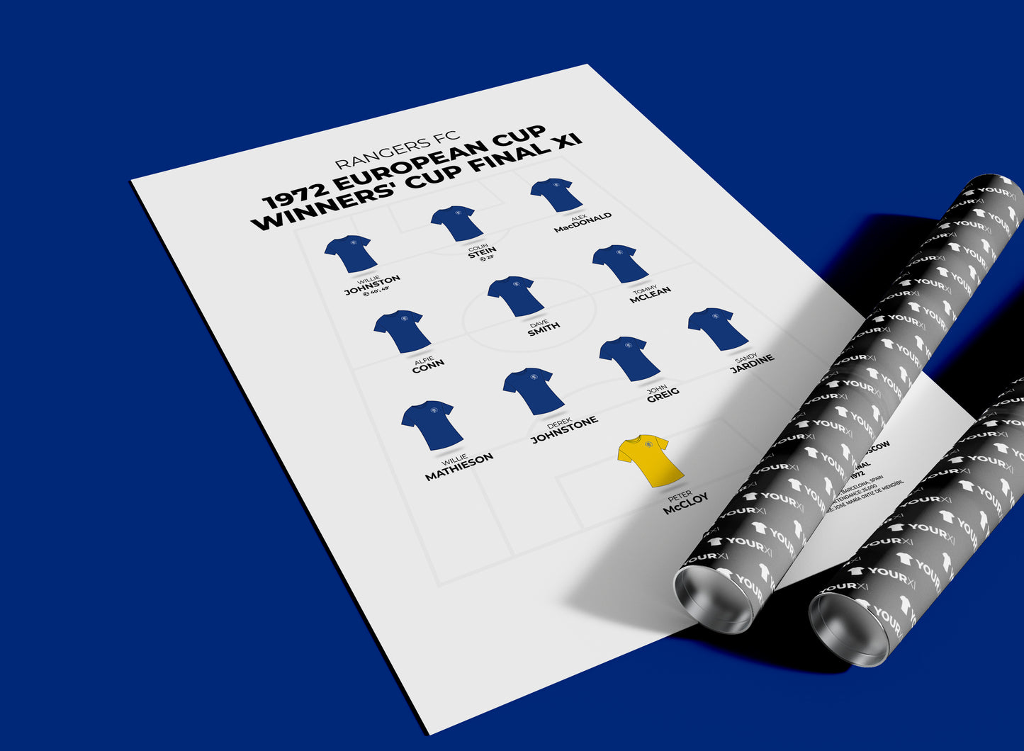 Rangers - 1972 European Cup Winners' Cup XI - Unframed
