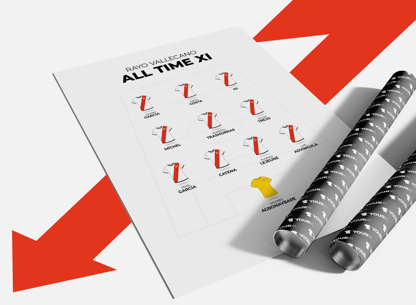 Rayo Vallecano - All Time XI - Unframed