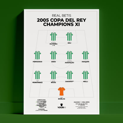 Real Betis – 2005 Copa del Rey Champions XI - Framed