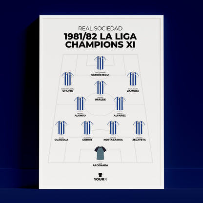 Real Sociedad – 1981/82 La Liga Champions XI - Framed