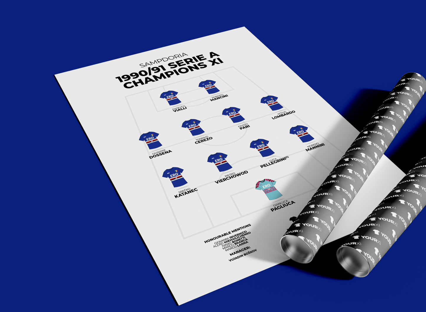 Sampdoria – 1990/91 Serie A Champions XI - Unframed