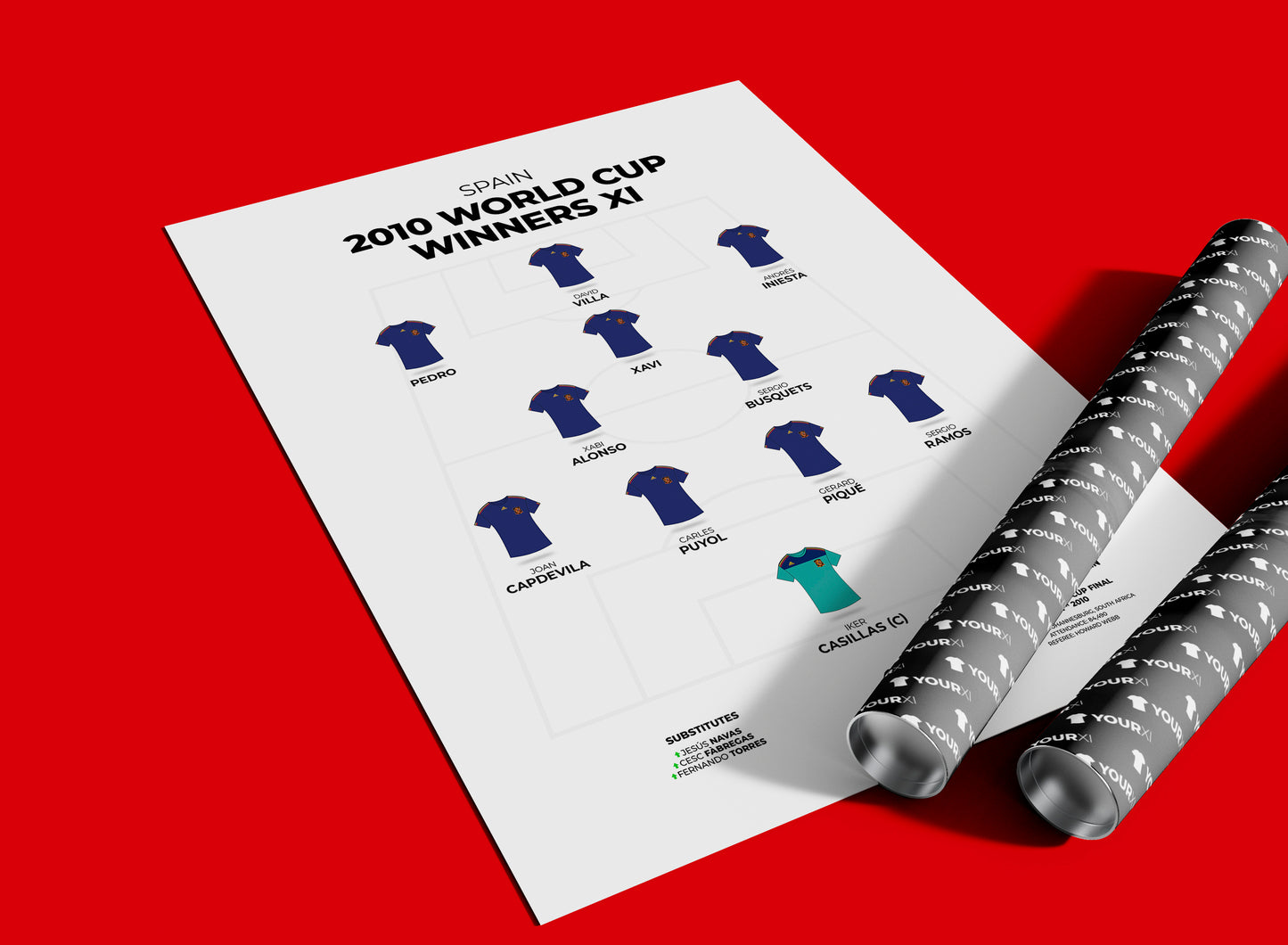 Spain – 2010 World Cup Winners XI - Unframed