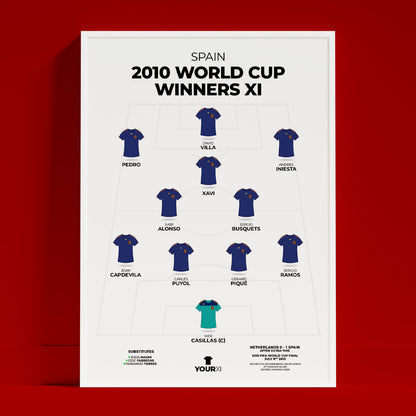 Spain – 2010 World Cup Winners XI - Framed