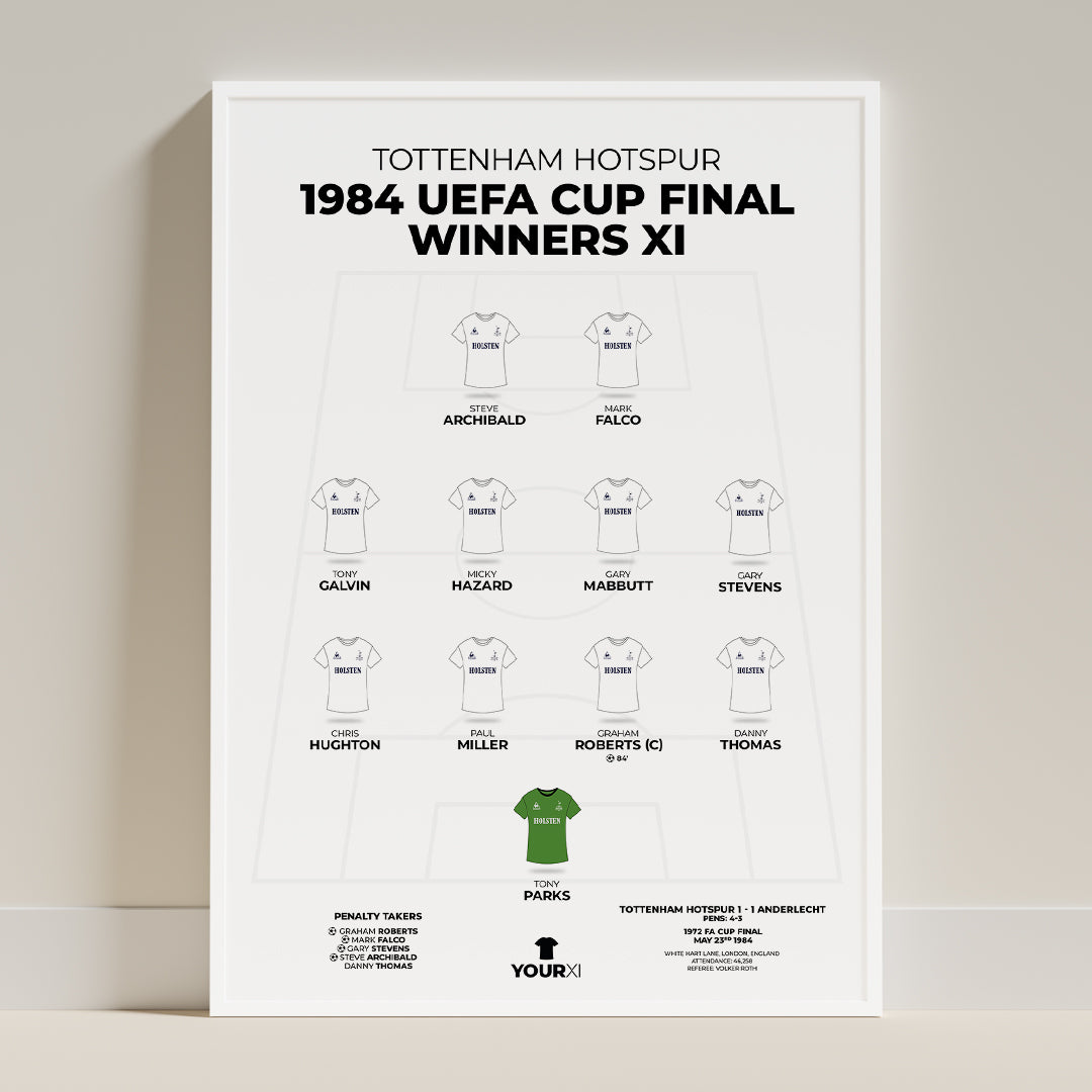 Tottenham Hotspur - 1984 UEFA Cup Final Winners XI - Framed