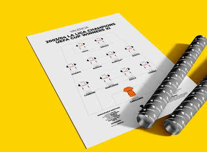 Valencia – 2003/04 La Liga & UEFA Cup Winners XI - Unframed