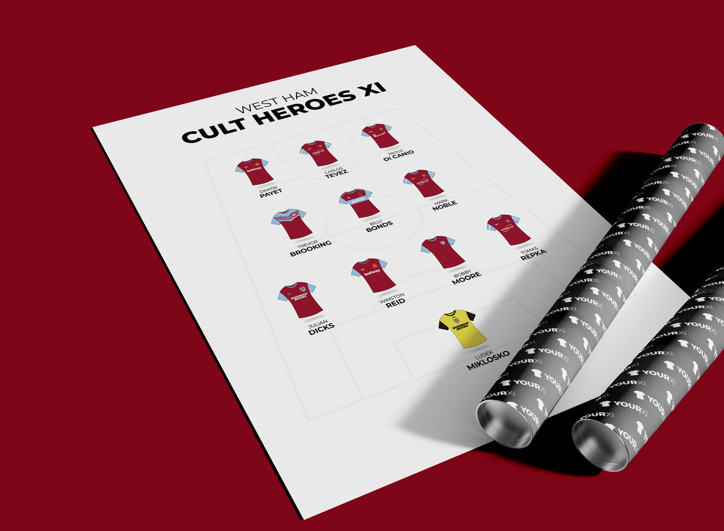 West Ham - Cult Heroes XI - Unframed