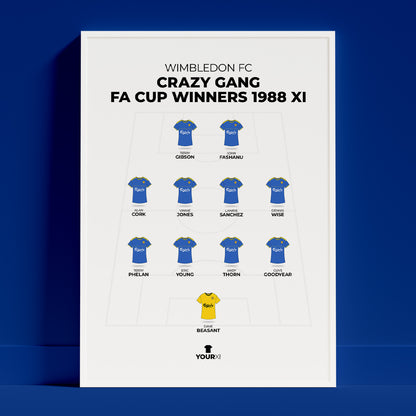 Wimbledon FC - Crazy Gang XI - Framed
