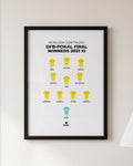 Borussia Dortmund DFB-Pokal Final Winners 2021 XI framed print, black frame on a wall