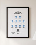Lazio All-Time XI framed print, black frame on a wall