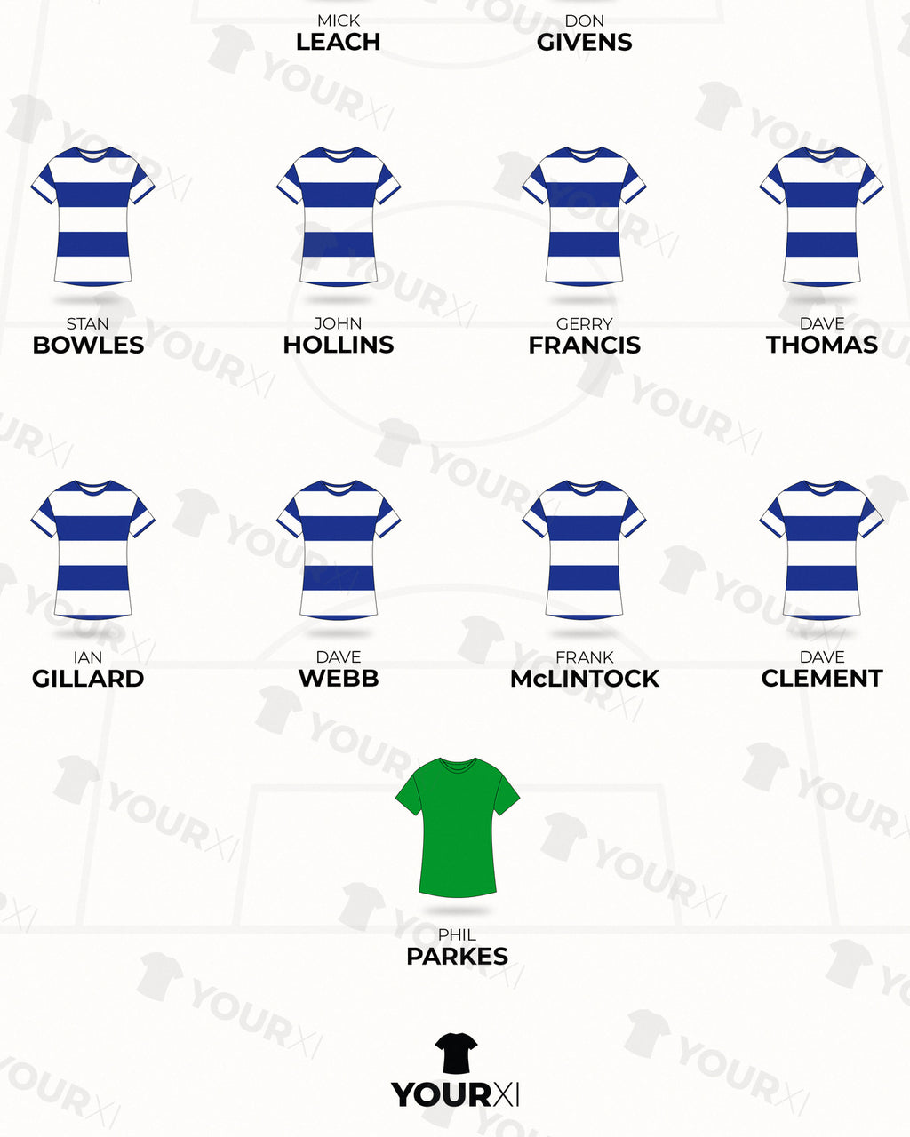 Queens Park Rangers 1975/76 XI framed print, close-up of the print